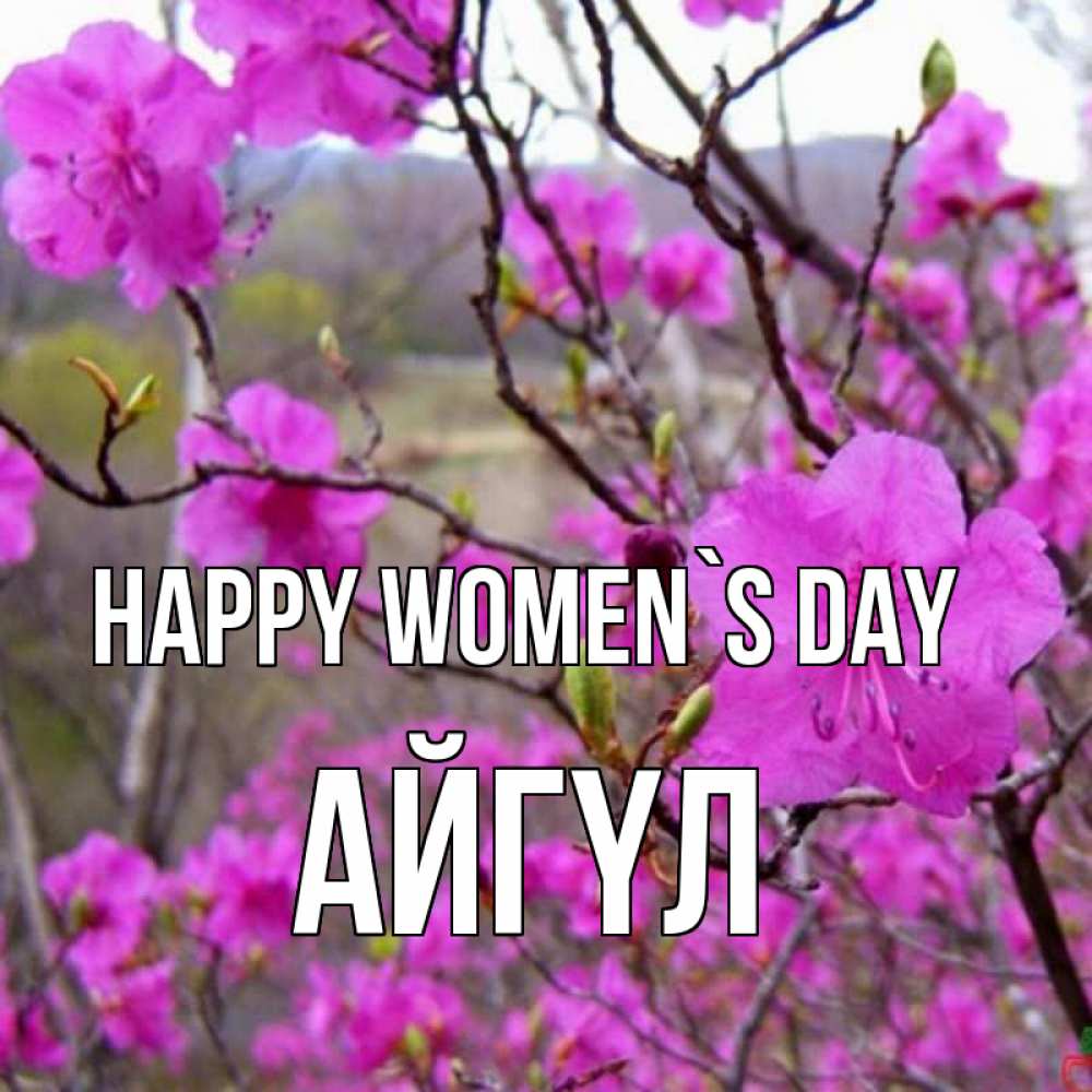 Greetings card с именем, АЙГҮЛ happy women`s day международный женский день Greetings with text for free download 